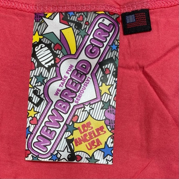 🟢 Newbreed Girl Pink Sleeveless Graphic Top Medium - Picture 6 of 9
